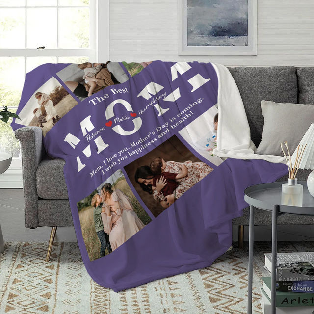 Picture of Custom Photo Blanket | Mom Blanket | Collage Blanket for Mother's Day - Gift for Mum