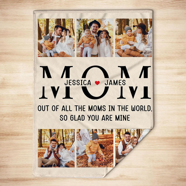 Picture of Custom Photo Blanket | Mom Blanket | Collage Blanket for Mother's Day - Gift for Mum