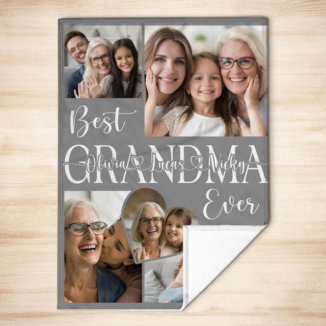 Picture of Custom Photo Blanket | Mom Blanket | Collage Blanket for Nana