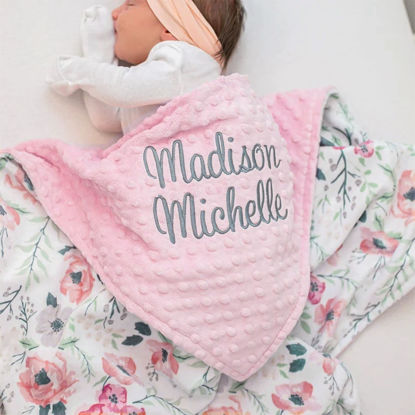 Picture of Personalized Embroidered Bean Plush Milk Velvet Blanket - Custom Embroidered Bean Blanket Children's Blanket, Soft, Comfortable and Warm