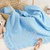 Picture of Personalized Embroidered Baby Blanket - Baby Personalized Name Knit Blanket - Custom Baby Windproof Quilt