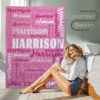 Picture of Personalized Name Blanket  | Kids Name Blankets in Various Fonts | Birthday or Christmas Gift