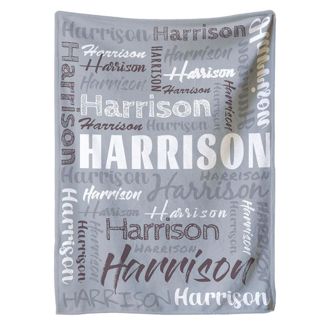 Picture of Personalized Name Blanket  | Kids Name Blankets in Various Fonts | Birthday or Christmas Gift