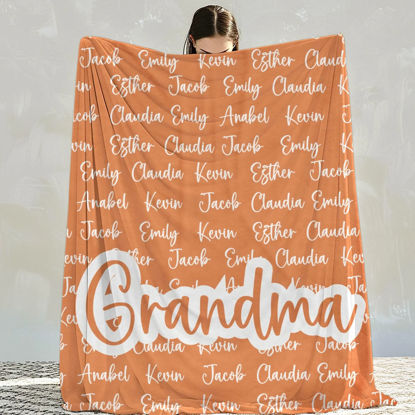 Picture of Personalized Grandma Blanket with Kids Name | Gift for Nana | Best Mother's Day Gift