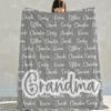 Picture of Personalized Grandma Blanket with Kids Name | Gift for Nana | Best Mother's Day Gift