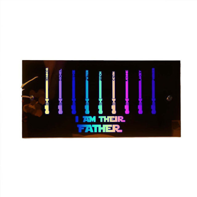 Picture of Personalized Name LED Neon Mirror - I AM THEIR FATHER Mirror - Custom Illuminated Name Mirror Sign for Dad - Cool Bedroom Decoration for Father's Day