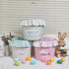 Picture of Personalized Embroidered Easter Basket - Personalized Princess Style Large Capacity Storage Basket - Custom Cylinder Tote Basket