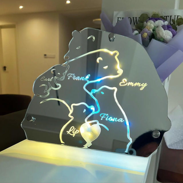 Picture of Custom Polar Bear LED Illuminated Mirror - Unique Home Decor - Personalized LED Mirror - Mother's Day Family Home Decor - Best Gift for Parents