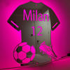 Picture of Personalized Football Jersey Mirror - Custom Illuminated Name Mirror Sign - Cool Bedroom Decoration and Party Decoration for Sports Lover