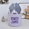 Picture of Personalized Easter Bucket - Custom Name Easter Bucket - Custom Embroidered Bunny Ears Striped Basket