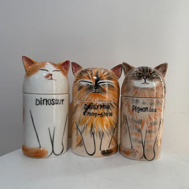 Picture of Custom Handmade Cat Ceramic Urns | Personalised Pet Urn | Pet Ornaments