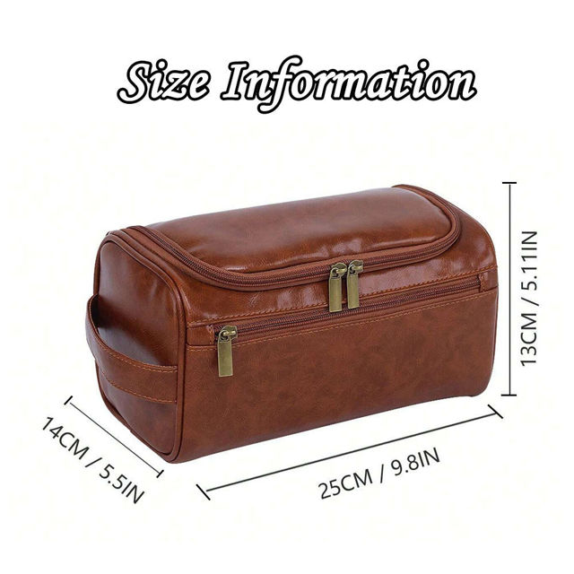 Picture of Custom Lasered Leather Toiletry Bag for Men | Personalized Groomsmen Gifts | Travel Bag For Men