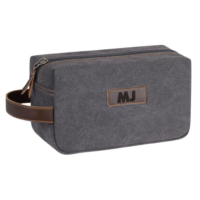 Picture of Men's Custom Canvas Toiletry Bag | Personalized Groomsmen Gifts | Travel Bag For Him