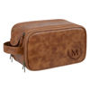 Picture of Custom Lasered Leather Toiletry Bag | Personalized Groomsmen Gifts | Travel Bag For Him