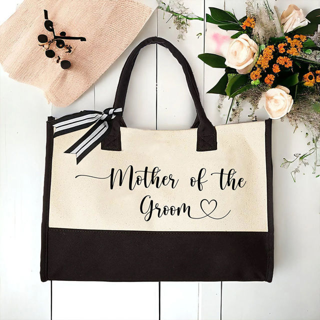 Picture of Custom Name Tote Bag | Personalized Canvas Tote Bag | Bridesmaid Gift | Gift for Her