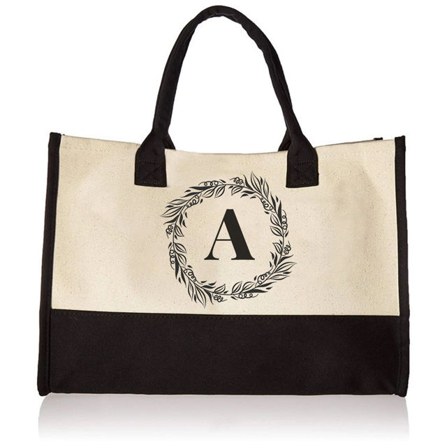 Picture of Custom Name Tote Bag | Personalized Canvas Tote Bag | Bridesmaid Gift | Gift for Her