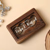 Picture of Personalized Double Wedding Ring Box - Personalized Wooden Ring Box - Custom Love Ring Box