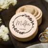 Picture of Personalized Ring Boxes - Personalized Wedding Ring Boxes - Custom Wooden Round Ring Boxes