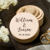 Picture of Personalized Ring Boxes - Personalized Wedding Ring Boxes - Custom Wooden Round Ring Boxes