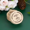 Picture of Personalized Ring Boxes - Personalized Wedding Ring Boxes - Custom Wooden Round Ring Boxes