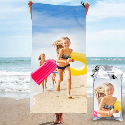 Picture of Personalized Photo Beach Towel Personalized Beach Towel Custom Gift for Your Girlfriend