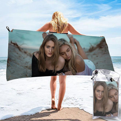 Picture of Customized Bath Towels Custom Photo Beach Towels Anniversary Gift For Her