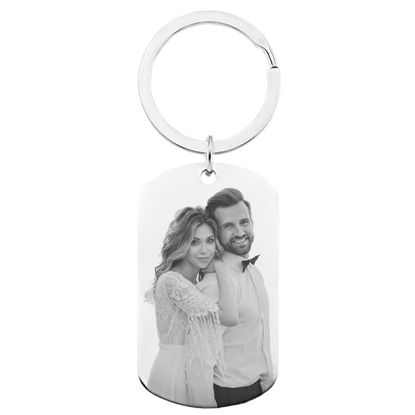 Picture of Custom Engraved Photo Keychain | Personalized Military Tag Keychain | Birthday Gifts