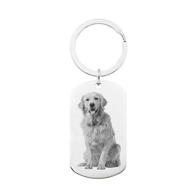 Picture of Custom Engraved Photo Keychain | Personalized Military Tag Keychain | Birthday Gifts