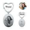 Picture of Custom Engraved Photo Keychain | Personalized Stainless Steel Keychain with Oval |  Gift for Your Loved One