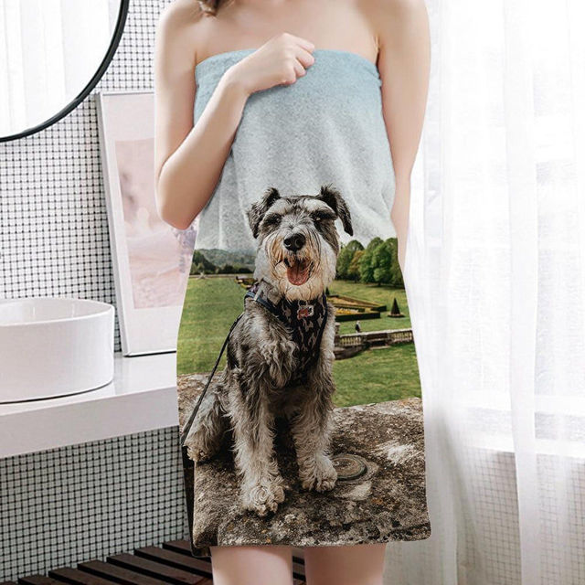 Picture of Personalized Photo Bath Towels Beach Towels Ultrafine Fiber Bathroom Gifts for Pet Lovers