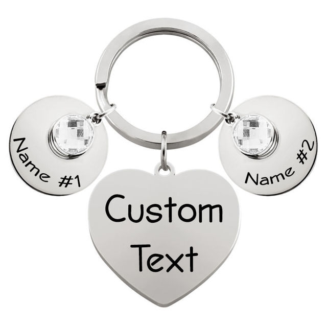 Picture of Custom Heart Shaped Keychain | Personalized Keychain with Multiple Texts | Gift for Birthday