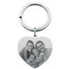 Picture of Custom Photo Keychain with Heart Pendant | Personalized Stainless Steel Keyring | Gift for Your Loved One