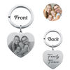 Picture of Custom Photo Keychain with Heart Pendant | Personalized Stainless Steel Keyring | Gift for Your Loved One