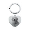 Picture of Custom Photo Keychain with Heart Pendant | Personalized Stainless Steel Keyring | Gift for Your Loved One