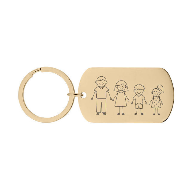 Picture of Custom Family Keychain | Personalized Keyring with Cute Family Figures | Gift for Father's Day and Mother's Day