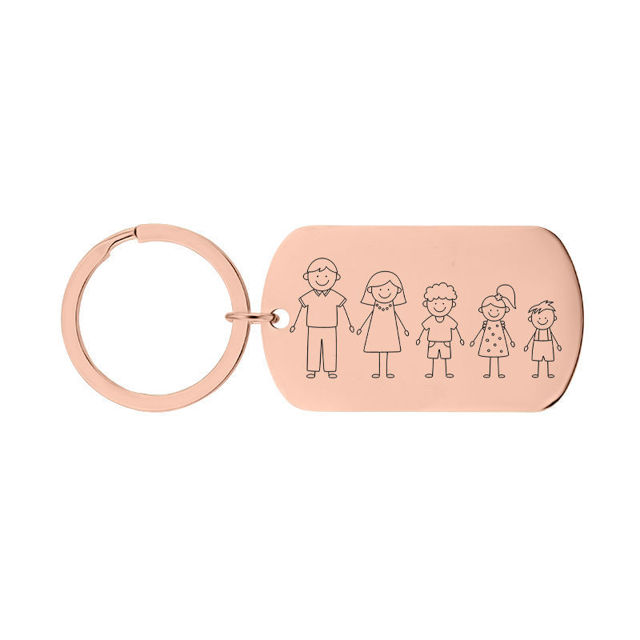 Picture of Custom Family Keychain | Personalized Keyring with Cute Family Figures | Gift for Father's Day and Mother's Day