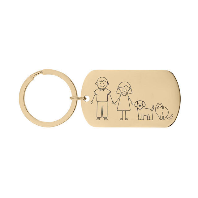 Picture of Custom Family Keychain | Personalized Keyring with Cute Family Figures | Gift for Father's Day and Mother's Day