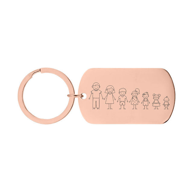 Picture of Custom Family Keychain | Personalized Keyring with Cute Family Figures | Gift for Father's Day and Mother's Day