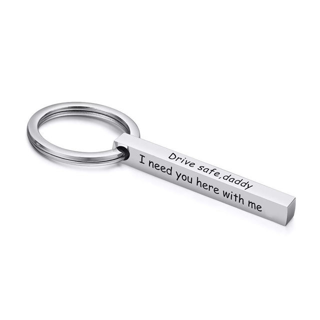 Picture of Custom Bar Keychain | Personalized Keyring with Multiple Texts | Gift for Father's Day