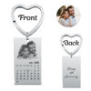 Picture of Custom Photo Keychain | Personalized Stainless Steel Keychain with Calendar | Best Gift for Anniversary