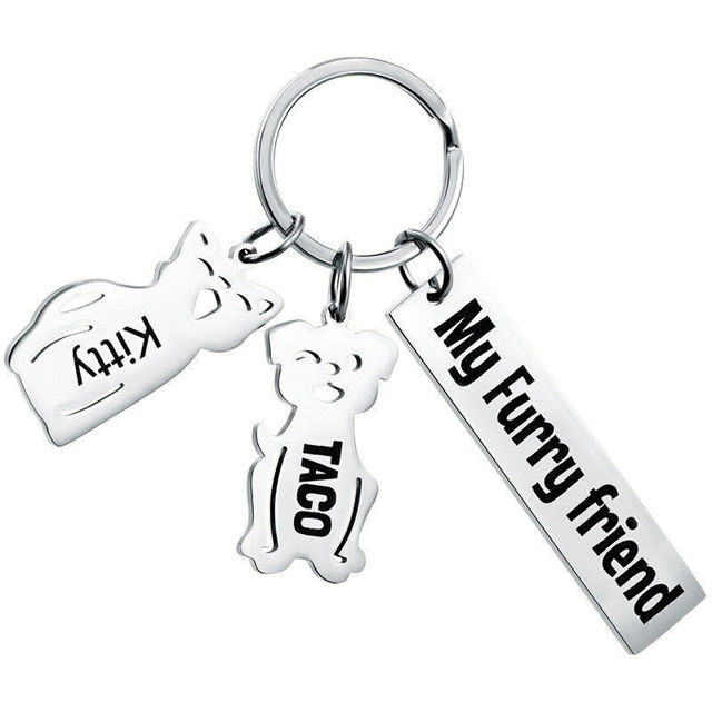 Picture of Custom Family Member Keychain | Personalized Keychain with Charms and Text | Best Family Christmas Gift