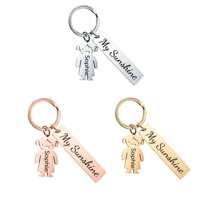 Picture of Custom Family Member Keychain | Personalized Keychain with Charms and Text | Best Family Christmas Gift