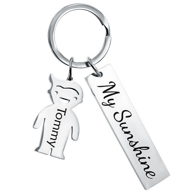 Picture of Custom Family Member Keychain | Personalized Keychain with Charms and Text | Best Family Christmas Gift