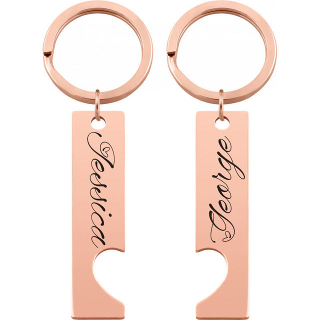 Picture of Custom Couple Keychain | Personalized Keychain with Names | Best Gift for Valentine's day