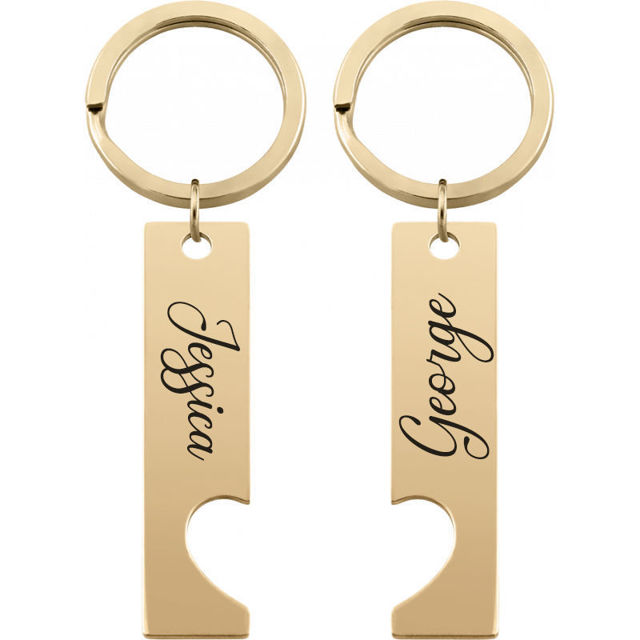 Picture of Custom Couple Keychain | Personalized Keychain with Names | Best Gift for Valentine's day