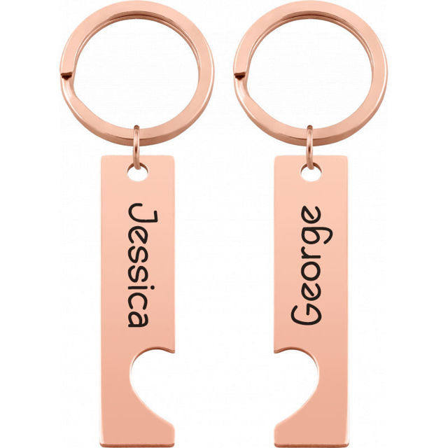 Picture of Custom Couple Keychain | Personalized Keychain with Names | Best Gift for Valentine's day