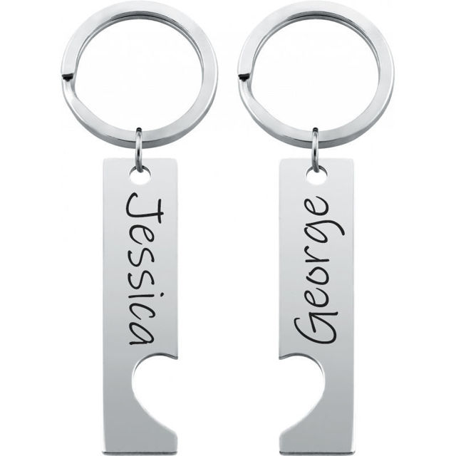 Picture of Custom Couple Keychain | Personalized Keychain with Names | Best Gift for Valentine's day