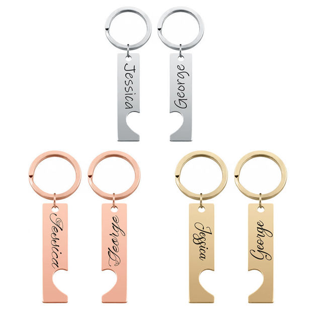 Picture of Custom Couple Keychain | Personalized Keychain with Names | Best Gift for Valentine's day