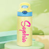 Picture of Personalized Kids Thermos Water Bottles with Straw | Custom Stainless Steel Thermos Water Bottles with Name | Back to School Gift