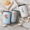 Picture of Personalized Birth Flower Straw Cup | Custom Stainless Steel Travel Cup with Name | Best Bridesmaid Gift